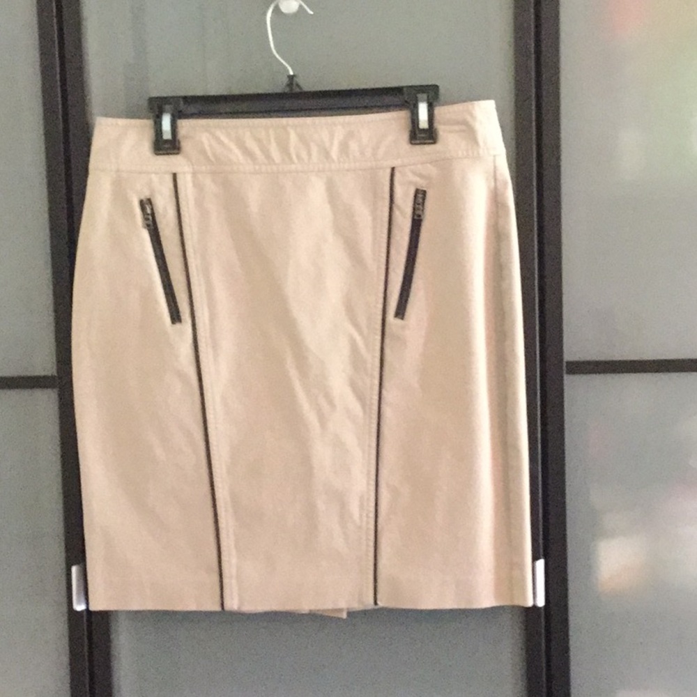 Ann Taylor leather trim pencil skirt